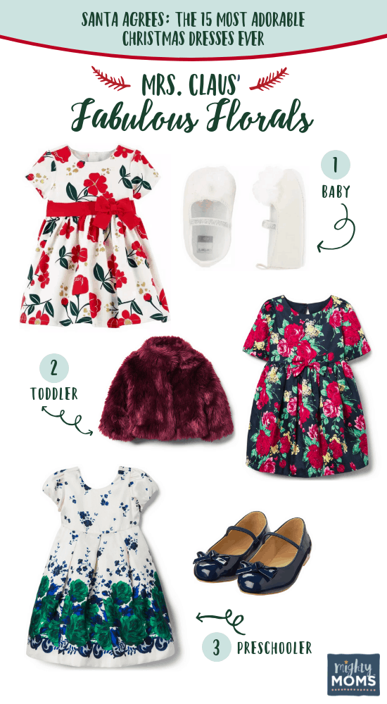 Mrs. Claus' favorite floral Christmas dresses - MightyMoms.club