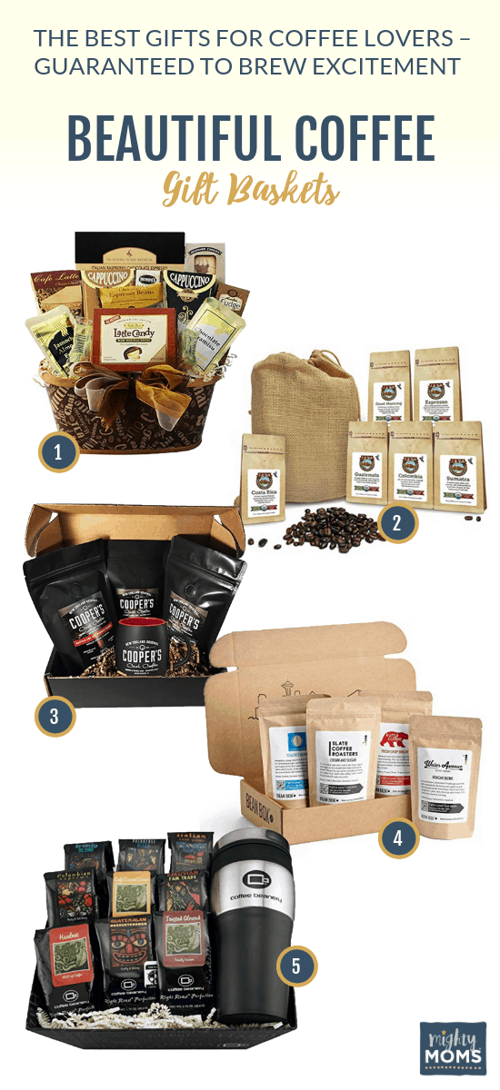 These coffee gift baskets will delight the taste buds! MightyMoms.club
