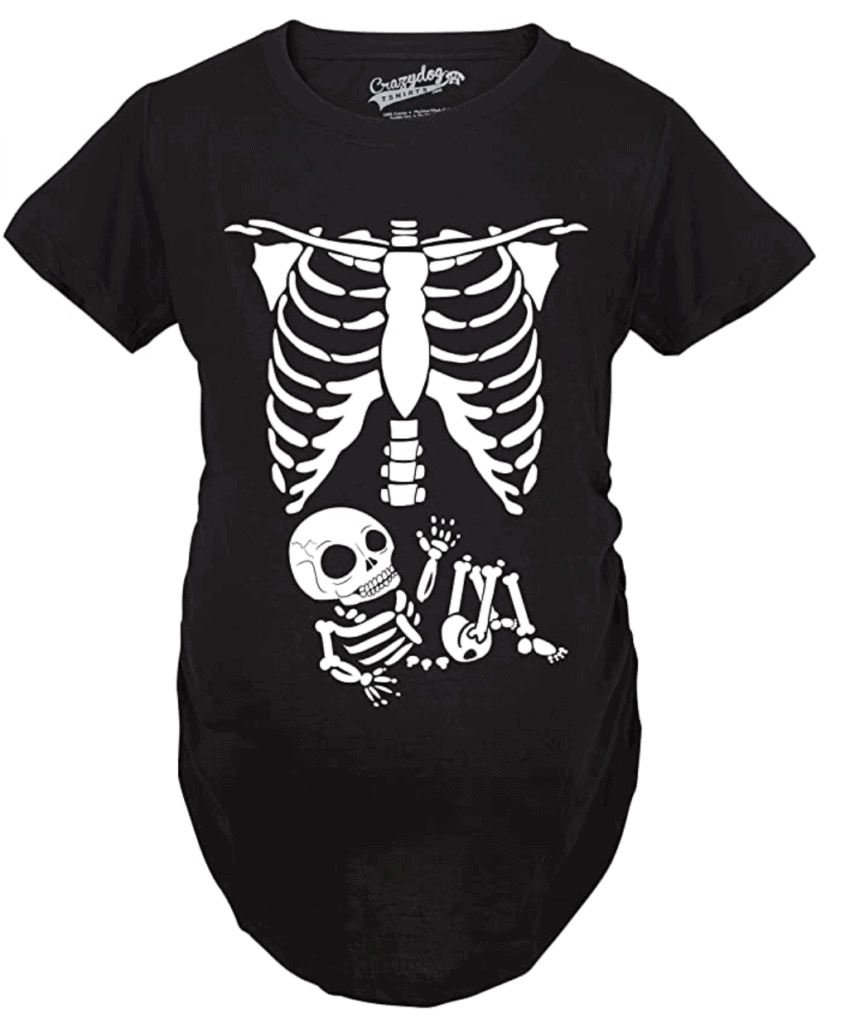 Skeleton Maternity Halloween Shirt