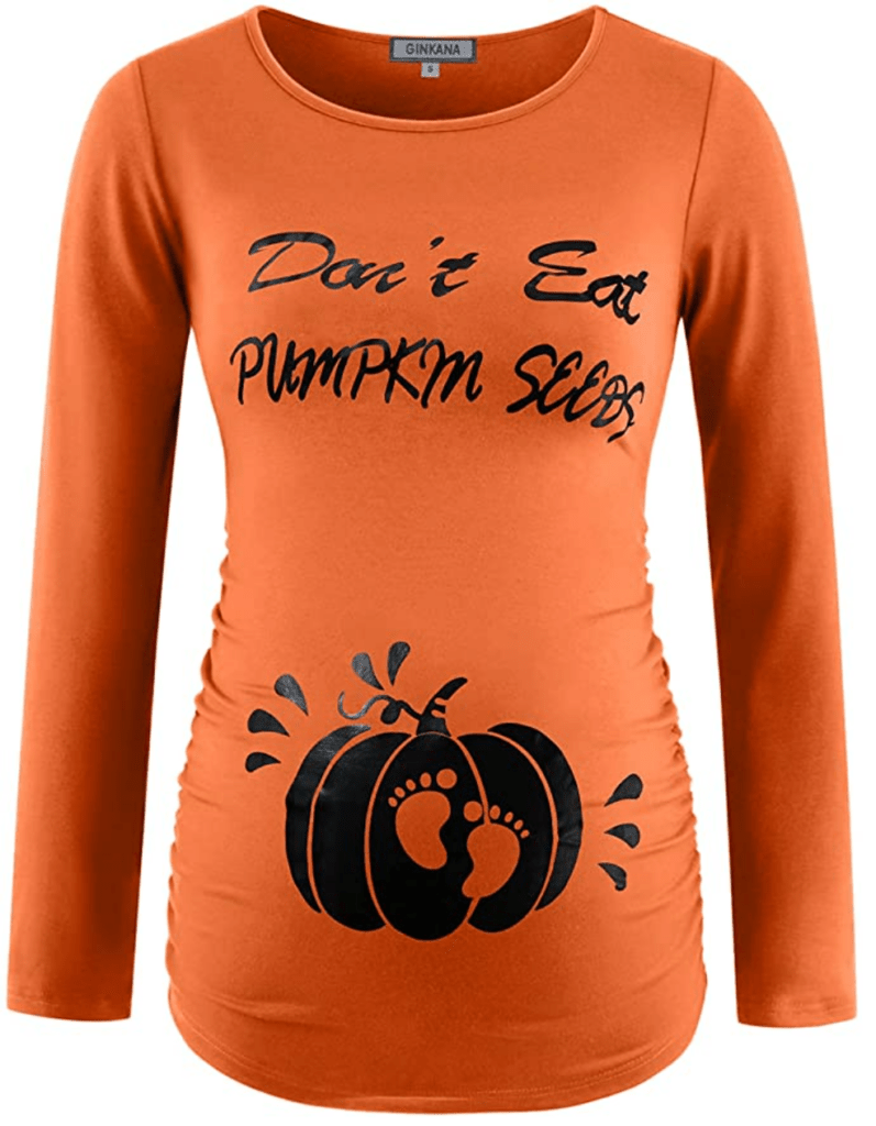 Pumpkin Seeds Maternity Halloween Shirt