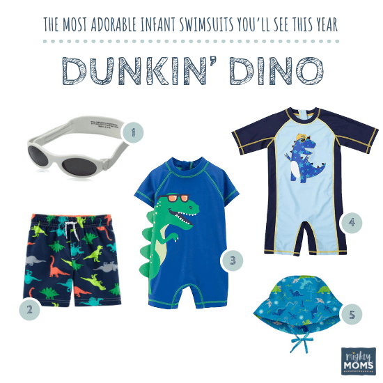 Infant Swimsuits: Dunkin' Dino Collection - MightyMoms.club